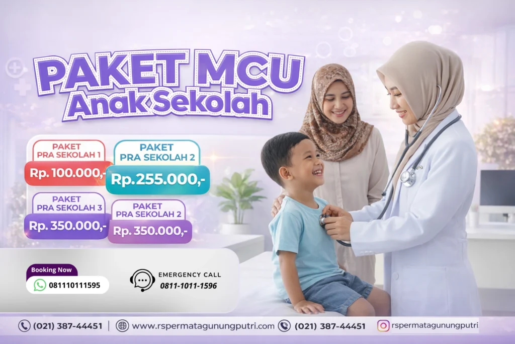 Paket MCU Anak Sekolah di RS Permata Gunung Putri Bogor untuk pemeriksaan tumbuh kembang dan kesehatan siswa secara menyeluruh.