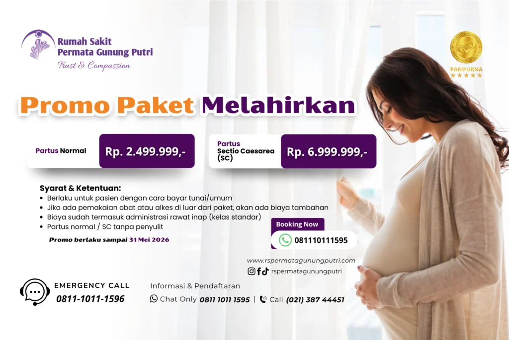 Promo Paket Melahirkan Normal dan Caesar RS Permata Gunung Putri Berlaku Mei 2026.
