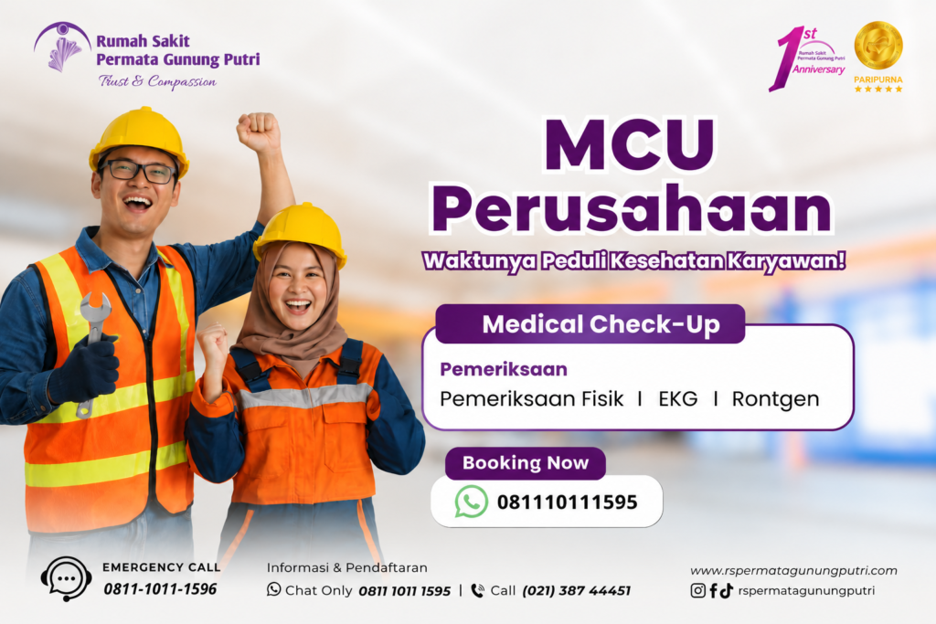 Medical Check Up perusahaan di RS Permata Gunung Putri untuk pemeriksaan kesehatan karyawan secara menyeluruh.